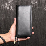 Men's Leather Wallet Clutch Cash Cards Case Purse