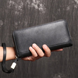 Men's Leather Wallet Clutch Cash Cards Case Purse