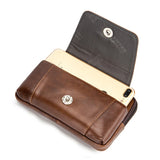 Men's Leather Belt Bag 5.5-Inch Phone Waist Bag Sunglass Pockets