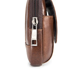 Men's Leather Belt Bag 5.5-Inch Phone Waist Bag Sunglass Pockets