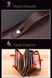 Men's Business Handbag PU Large Capacity Wallet Clutch Brown