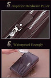 Men's Business Handbag PU Large Capacity Wallet Clutch Brown