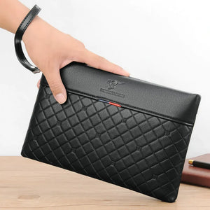 Men's Soft Leather Envelope Clutch Handbag