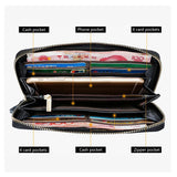 Men's High Weaven Leather Long Wallet Natural Leather Purse