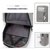 Men's Laptop Backpack USB Charging Business School Bag Man