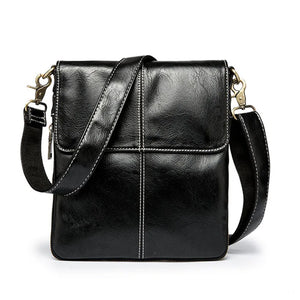 Men's Leather Crossbody Bag Small Casual Shoulder Handbag Male Messenger Bag