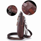Men's Leather Chest Crossbody Backpack