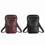 Men's Leather Chest Crossbody Backpack