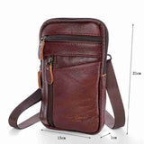 Men's Leather Phone Bag Chest Shoulder Backpack