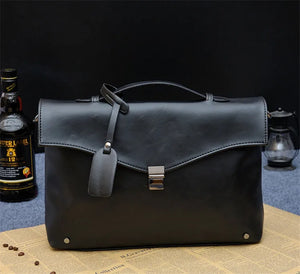 Men's Leather Messenger Business Work Bag Laptop Briefcase Coffee
