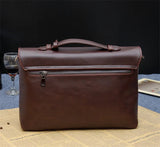 Men's Leather Messenger Business Work Bag Laptop Briefcase Coffee