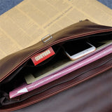 Men's Leather Messenger Business Work Bag Laptop Briefcase Coffee