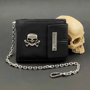 Men's Skull Biker Wallet with Chain