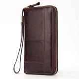 Men's Vintage Cow Leather Long Handbag