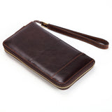 Men's Vintage Cow Leather Long Handbag