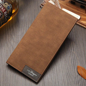 Men's Inscription Photo Engraved Leather Wallet Slim Bifold Style