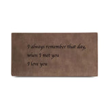 Men's Inscription Photo Engraved Leather Wallet Slim Bifold Style