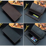 Men's Long Wallet Multi-Card Thin Lychee Pattern Soft Money Clip