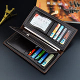 Men's Long Wallet Multi-Card Thin Lychee Pattern Soft Money Clip