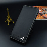 Men's Long Wallet Multi-Card Thin Lychee Pattern Soft Money Clip