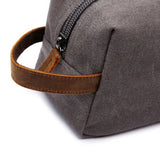 Men's Travel Toiletry Bag Canvas Leather Organizer