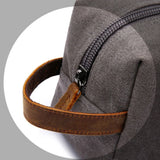 Men's Travel Toiletry Bag Canvas Leather Organizer