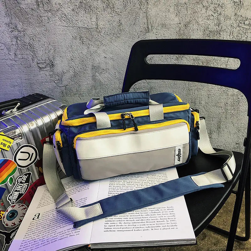 Men's Messenger Bag Japanese Tooling Bag Large Capacity Student Travel Storage B
