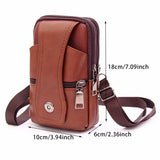 Men's Retro Leather Messenger Bag Small Shoulder Bag