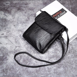 Men's Messenger Bags PU Leather Flap Bag Small Shoulder Handbag