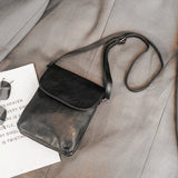 Men's Messenger Bags PU Leather Flap Bag Small Shoulder Handbag