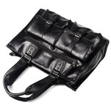 Men's Multifunction PU Leather Travel Handbag Large Capacity Tote Messenger Bag