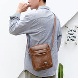 Men's PU Large Capacity Leather Shoulder Handbag Business Messenger Bag