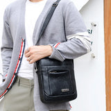 Men's PU Large Capacity Leather Shoulder Handbag Business Messenger Bag