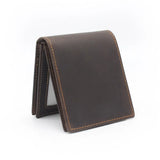Men's Oil Wax Skin Wallet RFID Protection Cow Leather Billfold Coin Purse