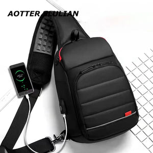 Men's Outdoor Waterproof Travel Backpack Anti-theft Messenger Bag