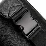 Men's PU Leather Sling Bag Chest Shoulder Bag Anti Scratch Waterproof Pouch