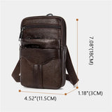 Men's PU Leather Waist Packs Phone Pouch Bags Waist Bag Male Small Chest