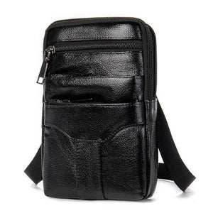 Men's PU Leather Waist Packs Phone Pouch Bags Waist Bag Male Small Chest