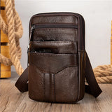 Men's PU Leather Waist Packs Phone Pouch Bags Waist Bag Male