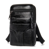 Men's PU Leather Waist Packs Phone Pouch Bags Waist Bag Male
