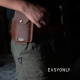 Men's Leather Running Belt with Portable Phone Storage Pockets