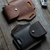 Men's Leather Running Belt with Portable Phone Storage Pockets