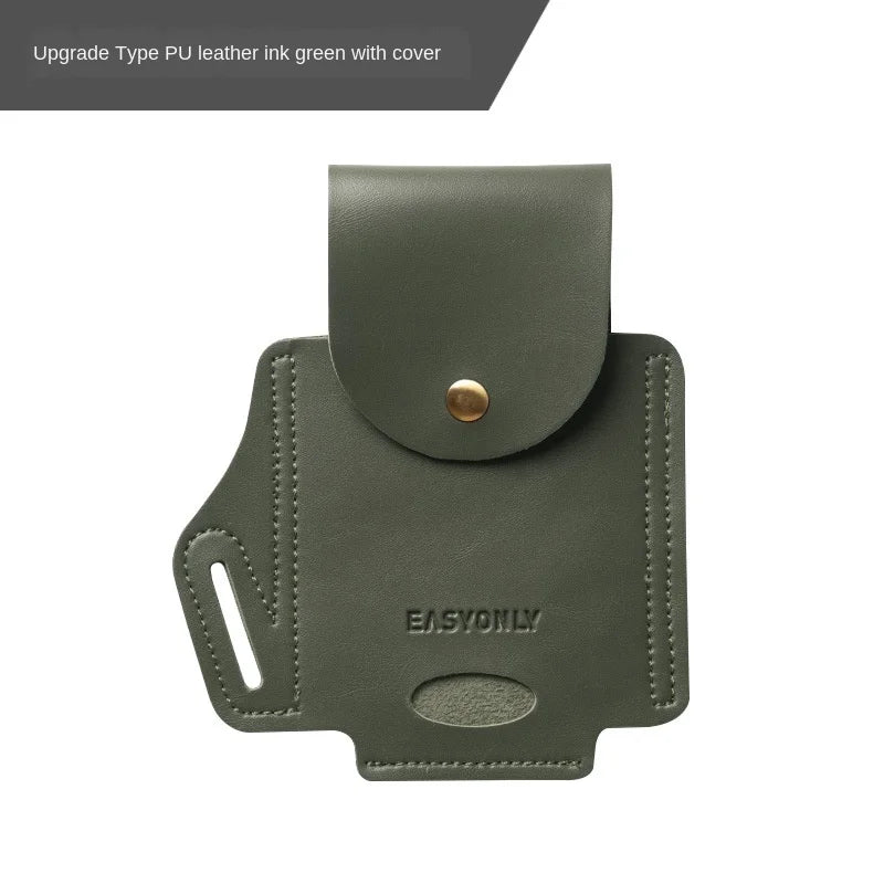 Men's Leather Running Belt with Portable Phone Storage Pockets