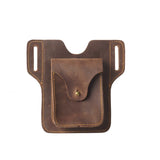 Men's Portable Sports Running Phone Storage Belt Bag Crazy Horse Leather