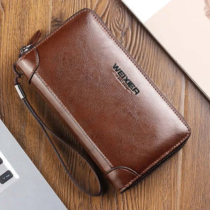 Men's Pu Soft Leather Handbag Multi-functional Wallet Business Men's Bag