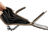 Men's Leather Biker Trucker Chain Wallet Brown