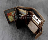 Men's Leather Biker Trucker Chain Wallet Brown