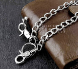 Men's Leather Biker Trucker Chain Wallet Brown