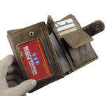 Men's Leather Biker Trucker Chain Wallet Brown