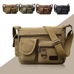 Men's Retro Canvas Messenger Bag Male Travel Casual Handbags Shoulder Bag